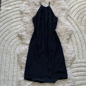 NWT JOIE Black Florilege Grecian Drawstring Waist High Low Midi Silk Dress XS